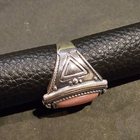 Vintage Dakota West Shube Sterling Silver and Rhodonite Ring, size 6.75 - Picture 4 of 7